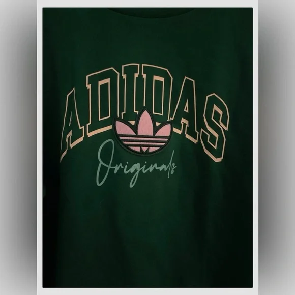 Adidas Originals Big Kids Collegiate Graphic Crewneck Sweatshirt Sz XL Green NWT - Picture 5 of 8